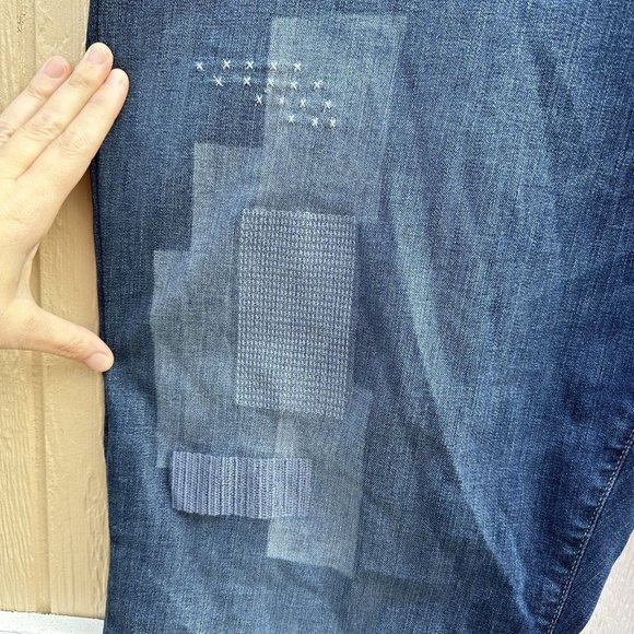 NYDJ Boyfriend Jeans LiftxTuck Embroidered Patches Cuffed Women’s Plus Size 24W - Picture 8 of 14